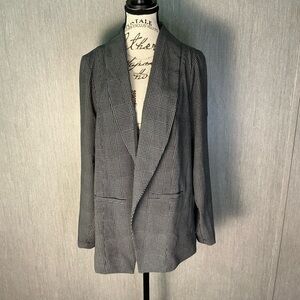 Torrid Black and Gray Checkered Blazer Size 00=Size 10 Medium/Large